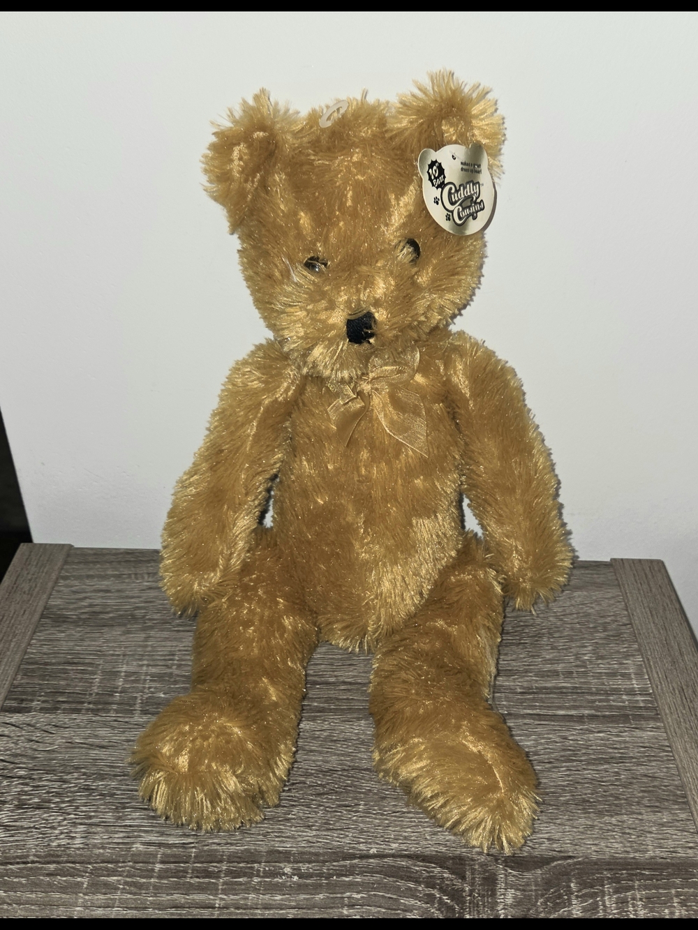 Proud Toy Cuddly Cousins Teddy Bear Plush Tan Brown Bow 15" New.
